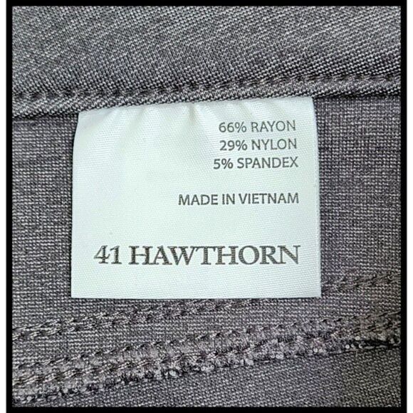 NWT 41 Hawthorn Straight Fixed Waist Canopy Ponte Pants Grey Gray 10 NEW - Picture 6 of 9